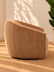 Carter Swivel Accent Chair in Camel