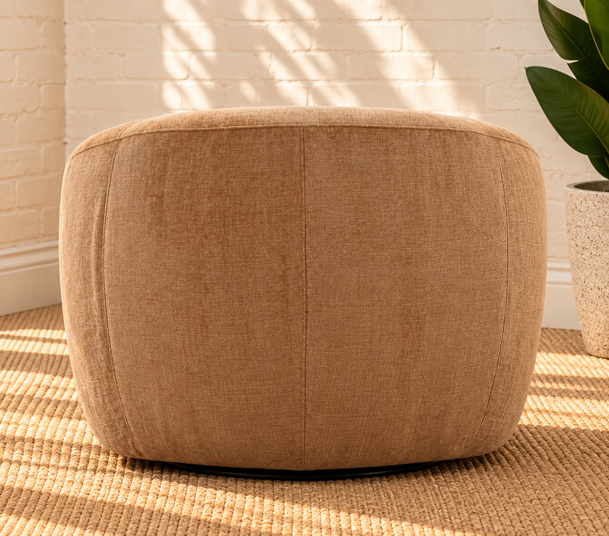 Carter Swivel Accent Chair in Camel