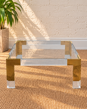 Cindy Square Glass Coffee Table in Gold
