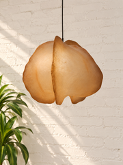 Claire Sculptural Resin Hanging Lamp in Camel