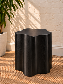 Clemens Sculptural Side Table in Charcoal