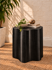 Clemens Sculptural Side Table in Charcoal