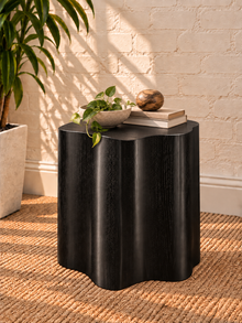 Clemens Sculptural Side Table in Charcoal
