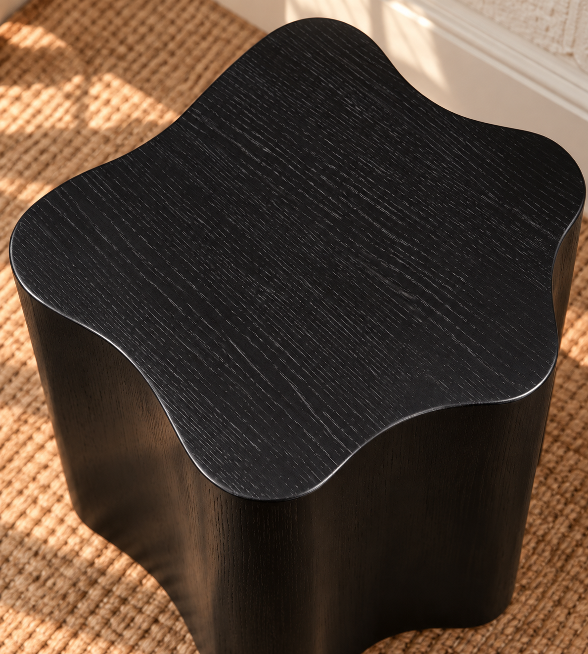 Clemens Sculptural Side Table in Charcoal