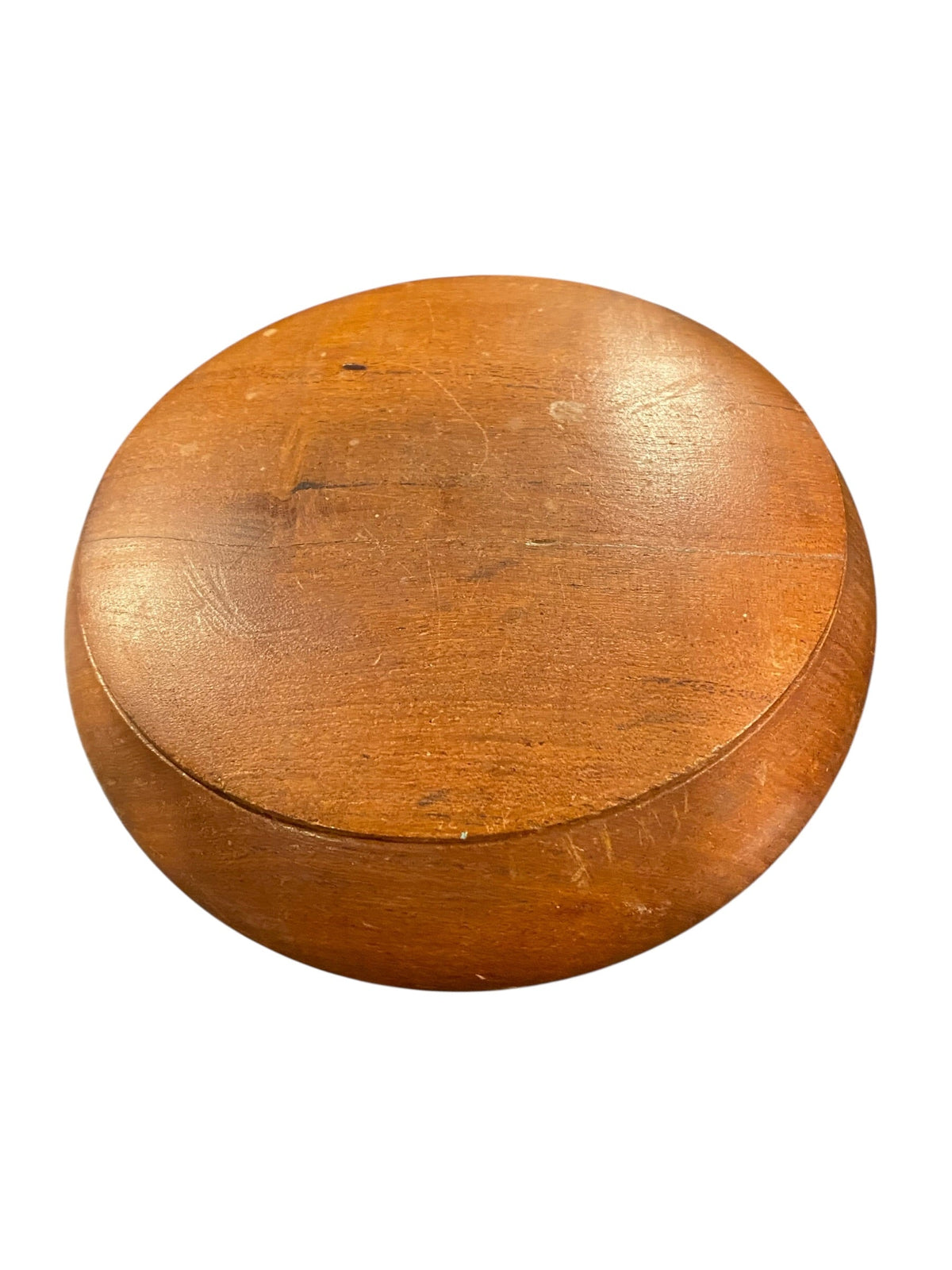 Round Teak Trinket Box
