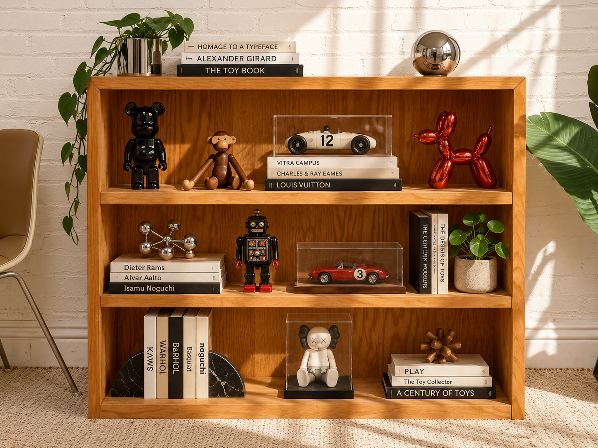 Vintage Solid Oak Open Bookshelf