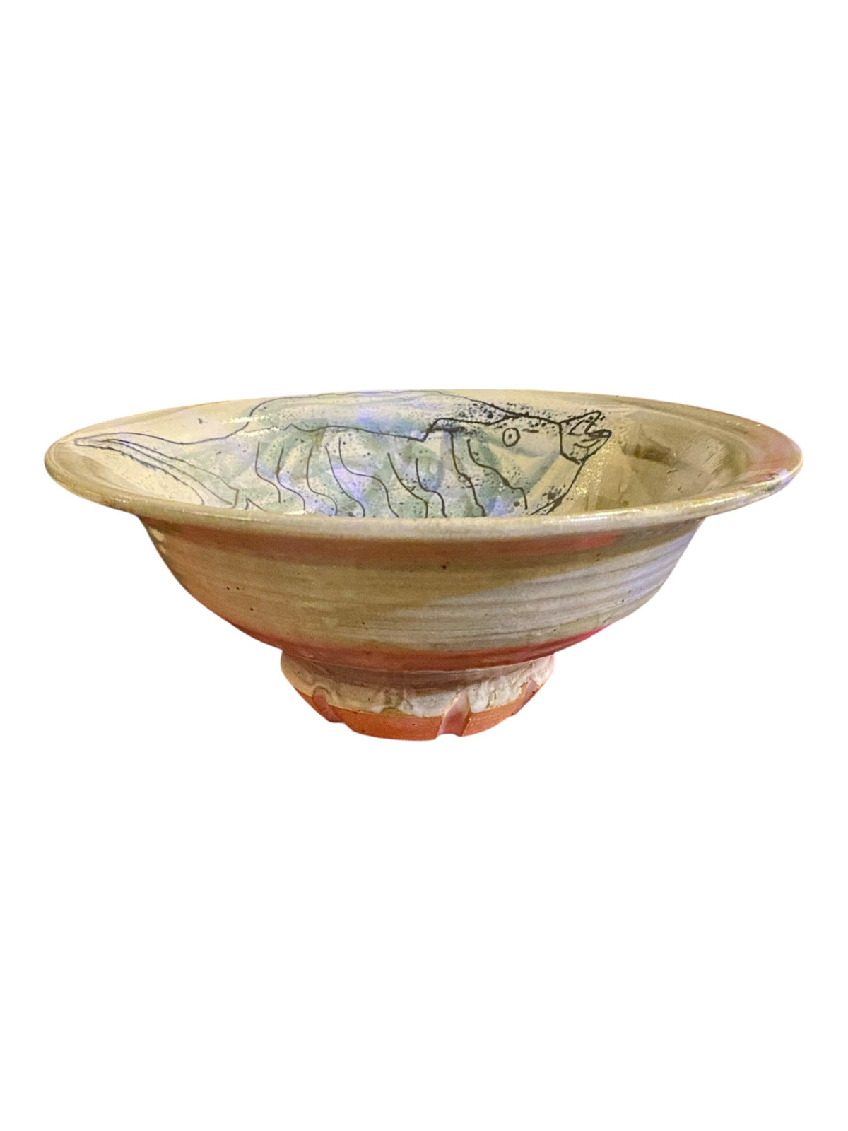Studio Bowl with Hand Painted Fish