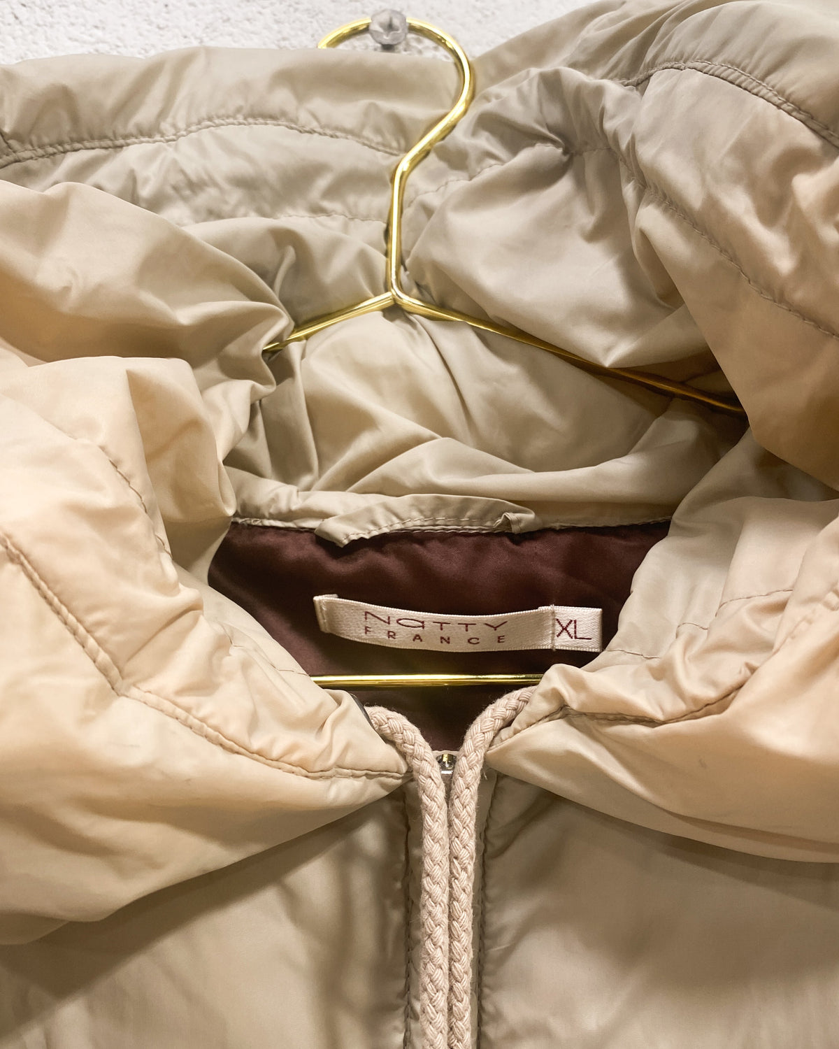 Beige Puffer Vest with Hood (XL)