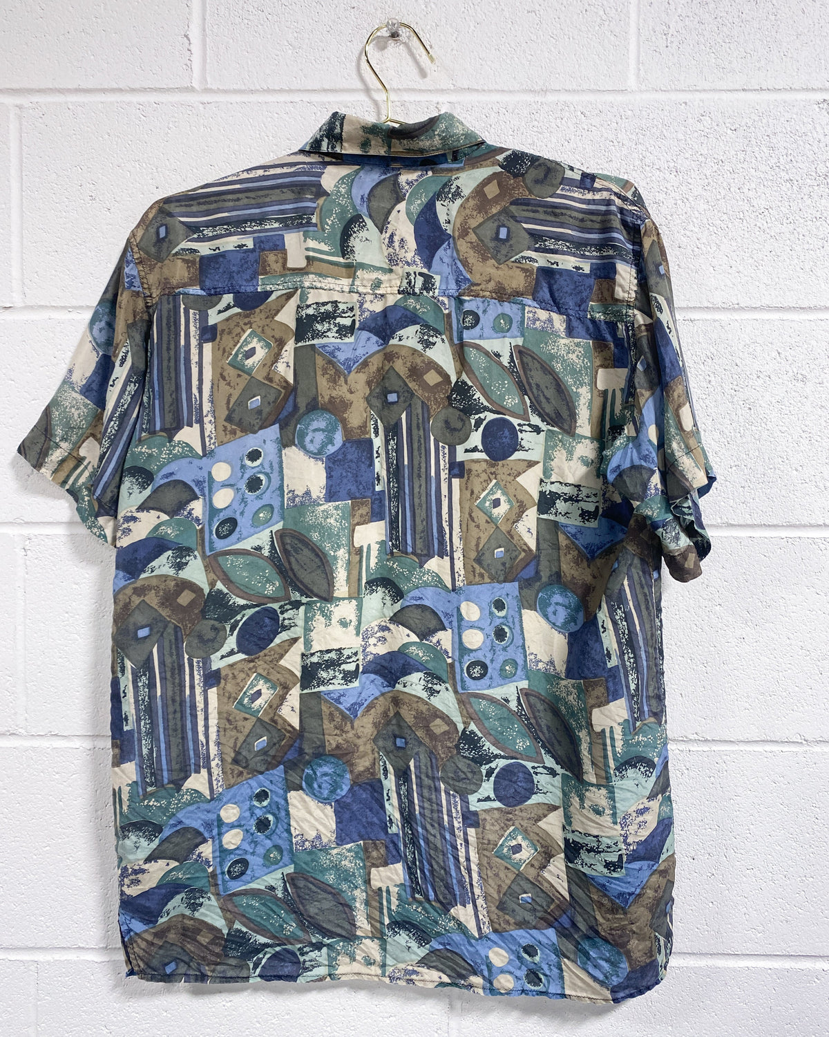 Vintage Graphic Silk Button Up - As Found (S)