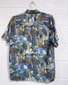 Vintage Graphic Silk Button Up - As Found (S)