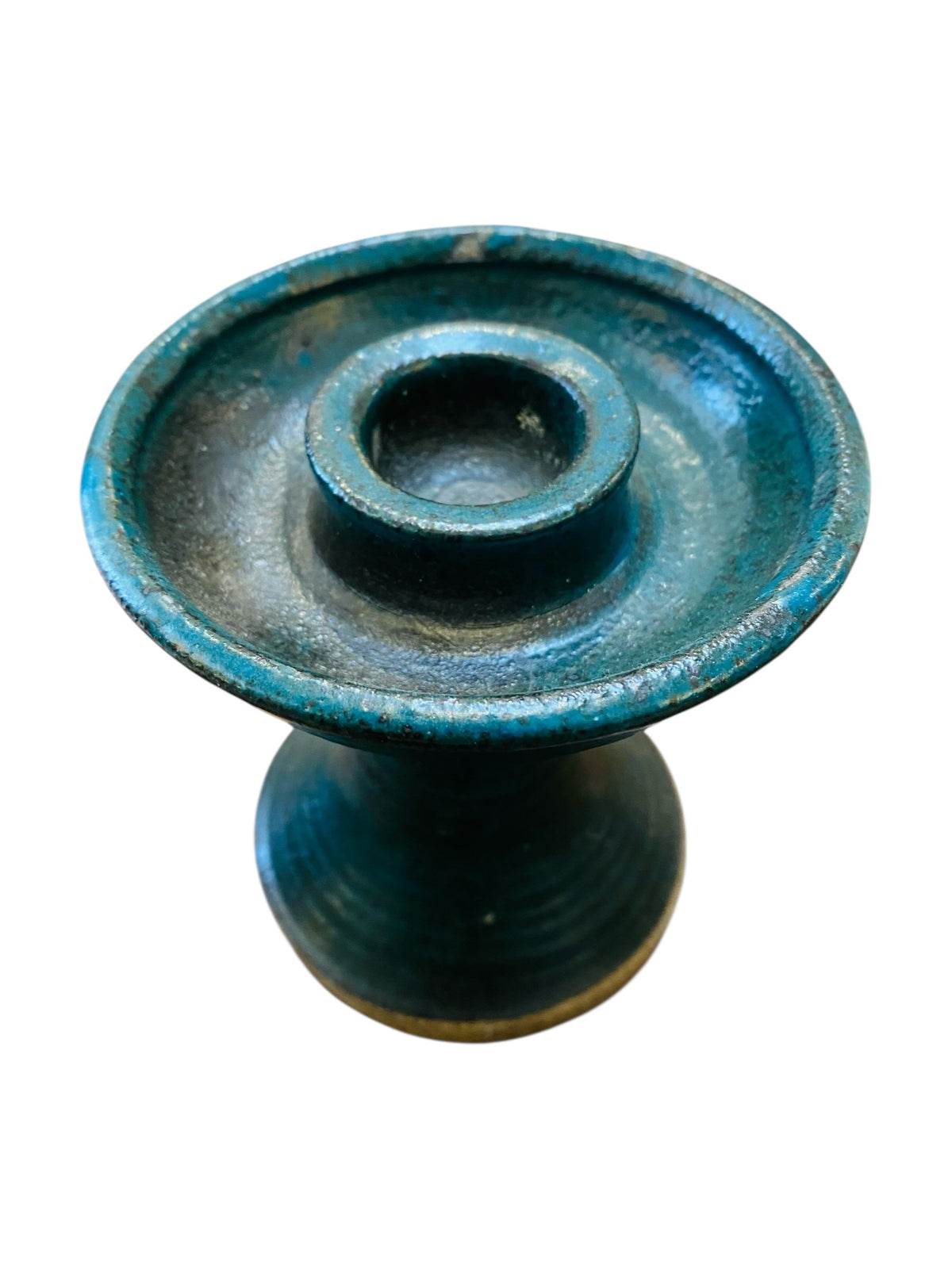 1976 Mossy Green Studio Pottery Candle Holder