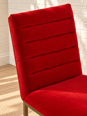 Dakota Velvet Dining Chair in Red Orange
