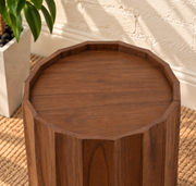 Darius Side Table with Storage in Natural Brown