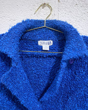 Vintage Blue Nubby Waist Jacket (S)