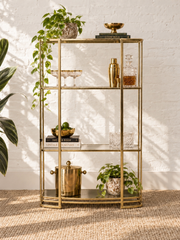 1970s Vintage Brass Etagere Display Shelf