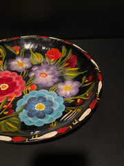 Vintage Mexican Batea Folk Art Bowl