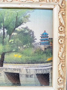 Small Intricate Asian Silk Textile of a Landscape