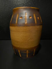 Two Tone Fire Glaze Stoneware Pottery Jar