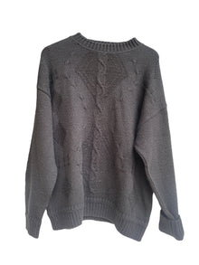 Ted Lapidus in Black Cable Knit Sweater