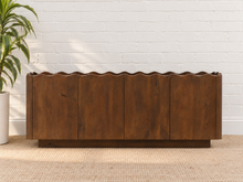 Eden Sculptural Mango Wood Credenza in Natural Brown