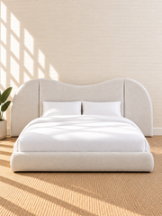 Eleanor King-Size Linen Fabric Bed Frame in Ivory Mist