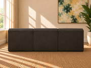 Elton 3-Piece Armless Sectional Sofa in Dark Brown