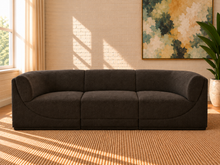 Elton 3-Piece Sectional Sofa in Dark Brown