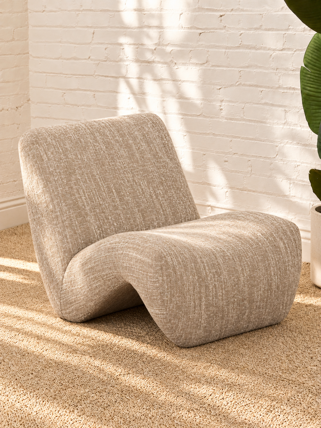 Emely Accent Chair in Ivory Beige