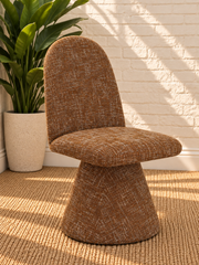 Ethel Upholstered Interwoven Fabric Dining Chair in Spiced Cognac