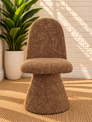 Ethel Upholstered Interwoven Fabric Dining Chair in Spiced Cognac