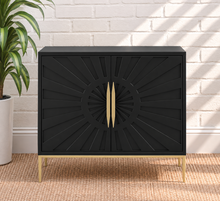 Eva Sunburst Bar Cabinet in Midnight