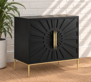 Eva Sunburst Bar Cabinet in Midnight