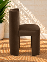 Evan Upholstered Dining Chair in Espresso Velvet