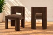 Evan Upholstered Dining Chair in Espresso Velvet