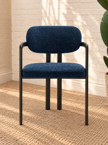 Ezra Dining Armchair in Midnight Blue