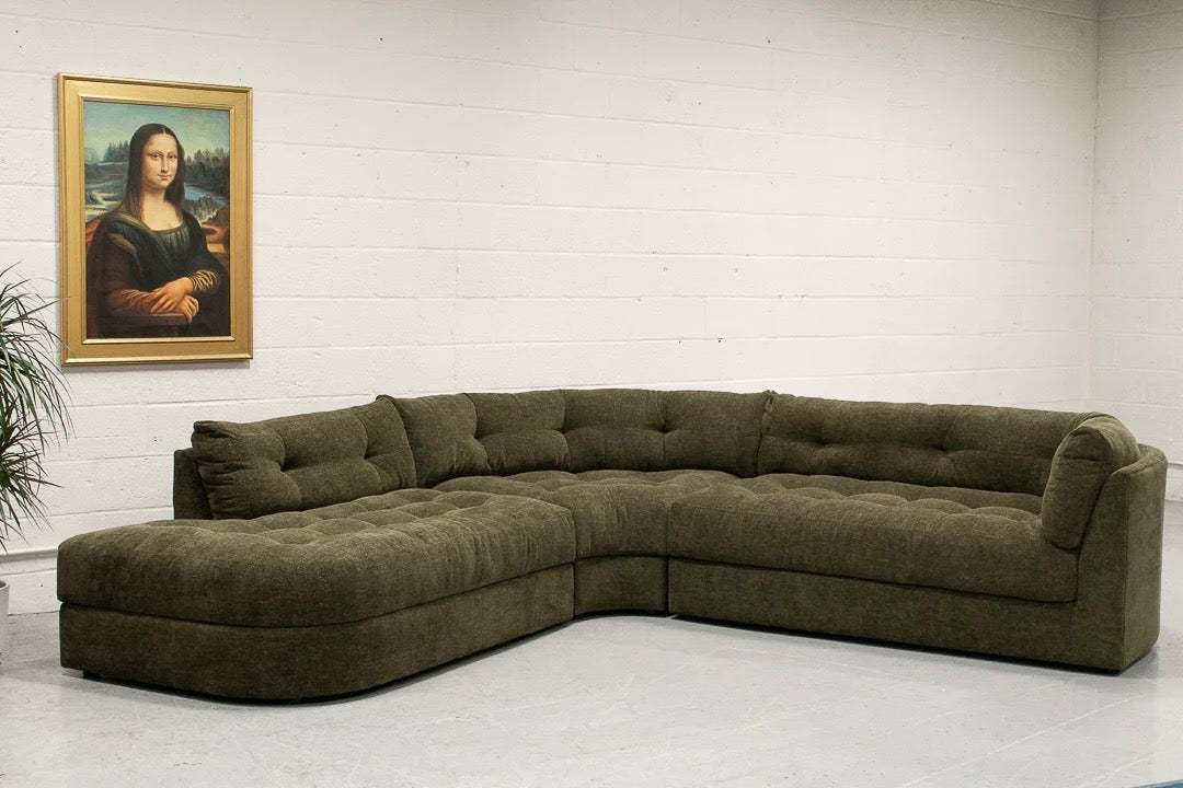 Prima 3 Piece Sectional Sofa in Camila Olive