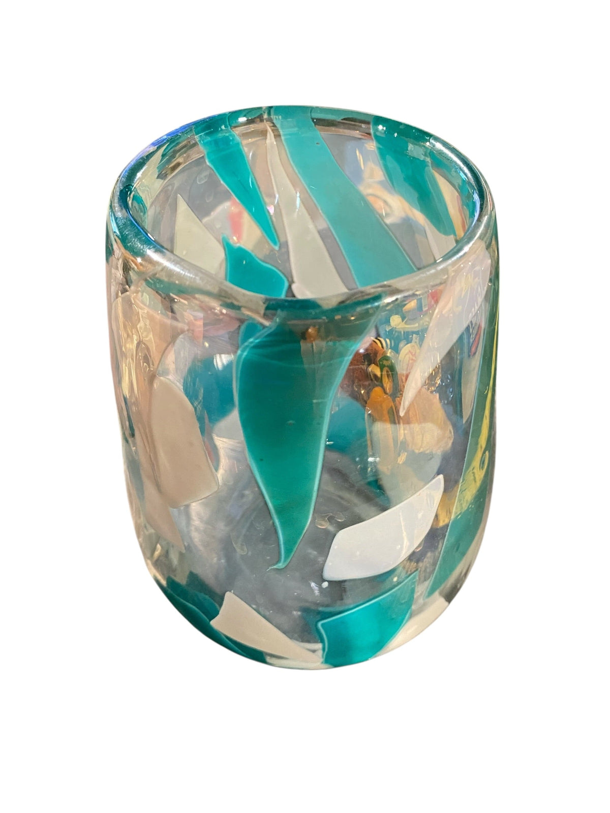 Hand Blown Confetti Glass Vase