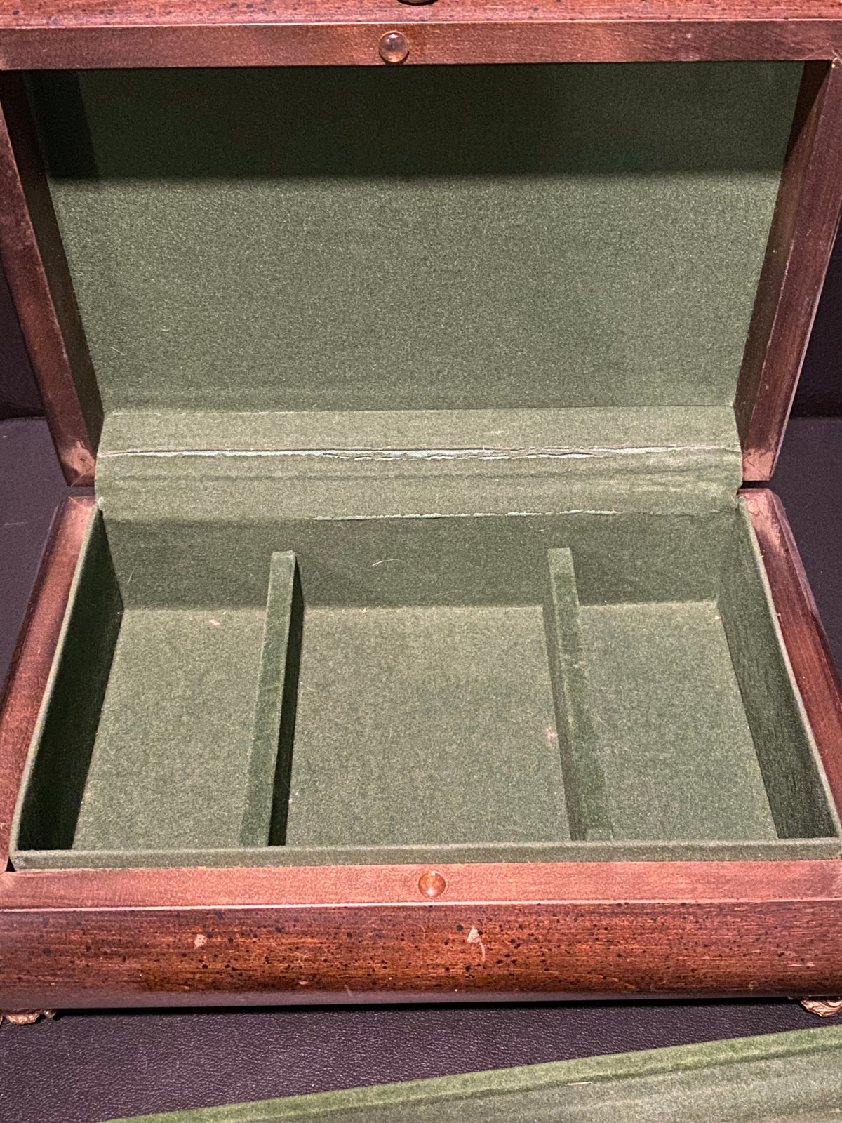 Large Elegant Jewelry Box with Brass Claw Foot