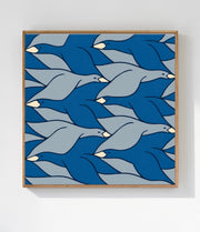 Bluebirds in flock