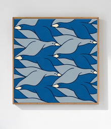 Bluebirds in flock