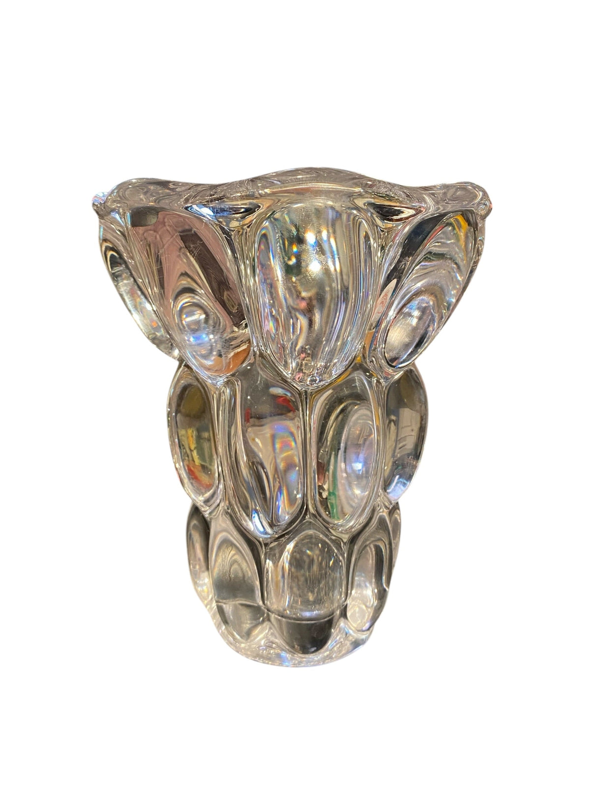1950s French Crystal Bubble Art Vannes Vase