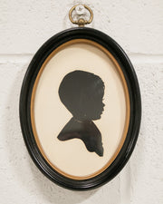 Vintage Silhouette of a Little Boy
