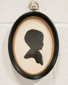 Vintage Silhouette of a Little Boy