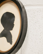 Vintage Silhouette of a Little Boy