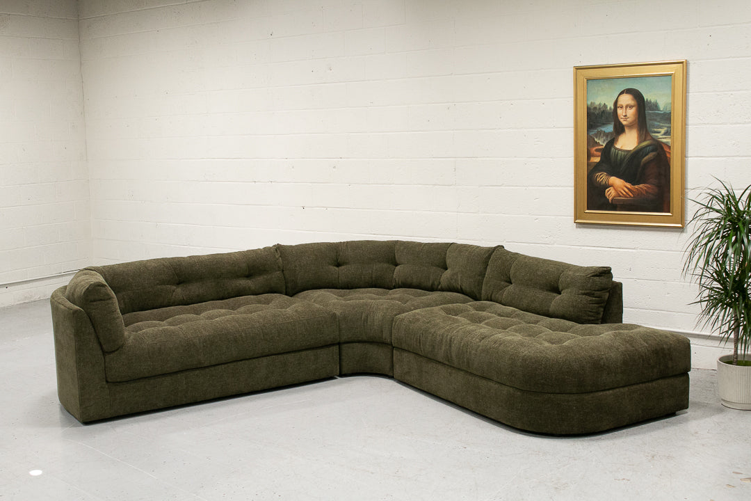 Prima 3 Piece Sectional Sofa in Camila Olive