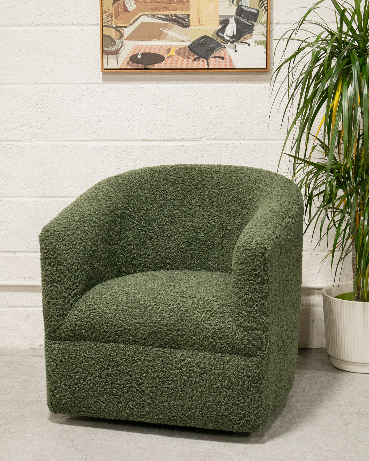 Olive Vintage Swivel Chair