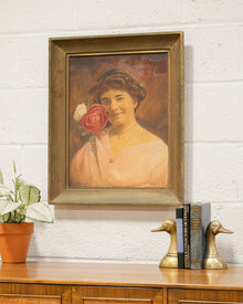 Woman with Rose Art Portrait