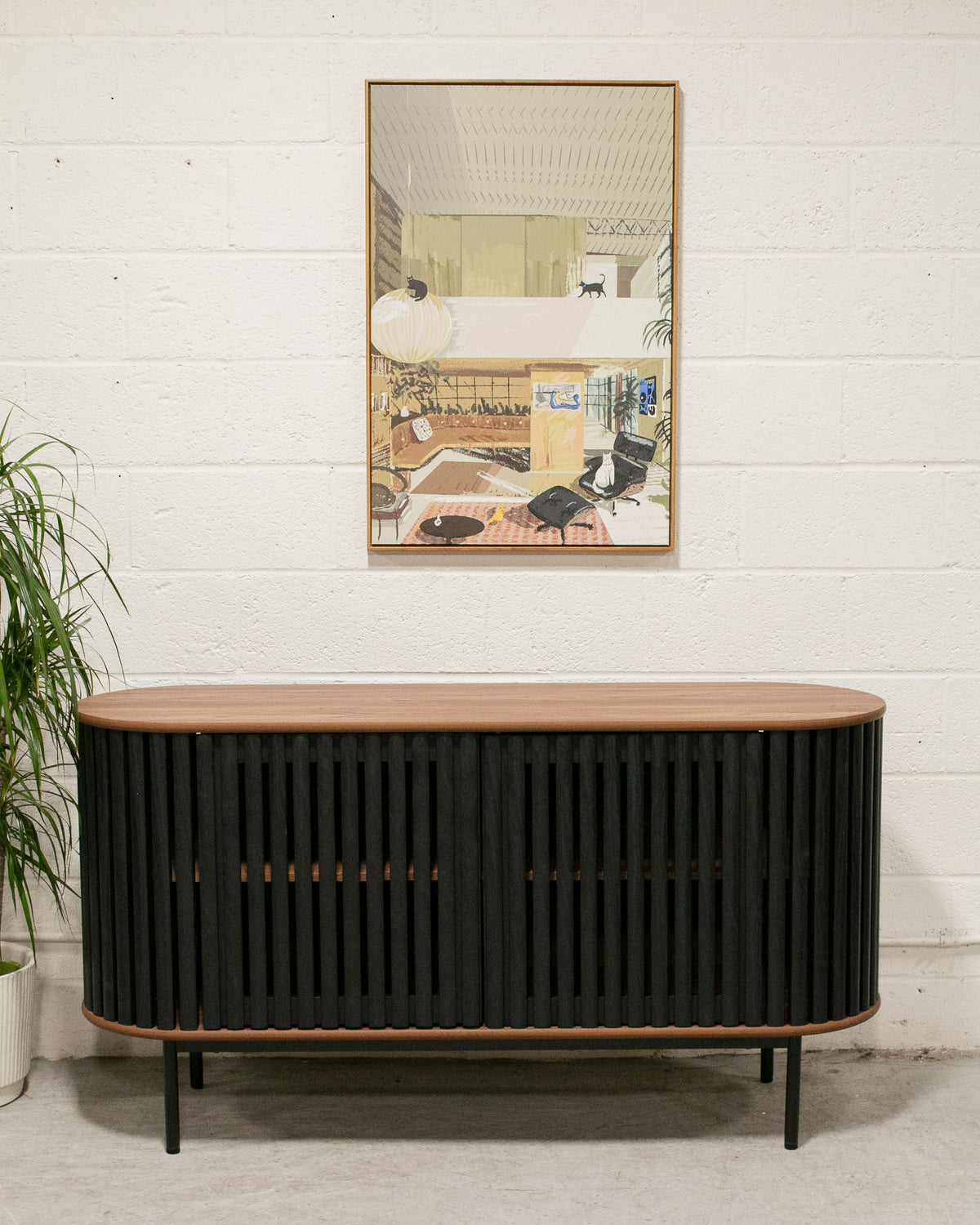 Johannesburg Buffet Credenza in Black & Walnut