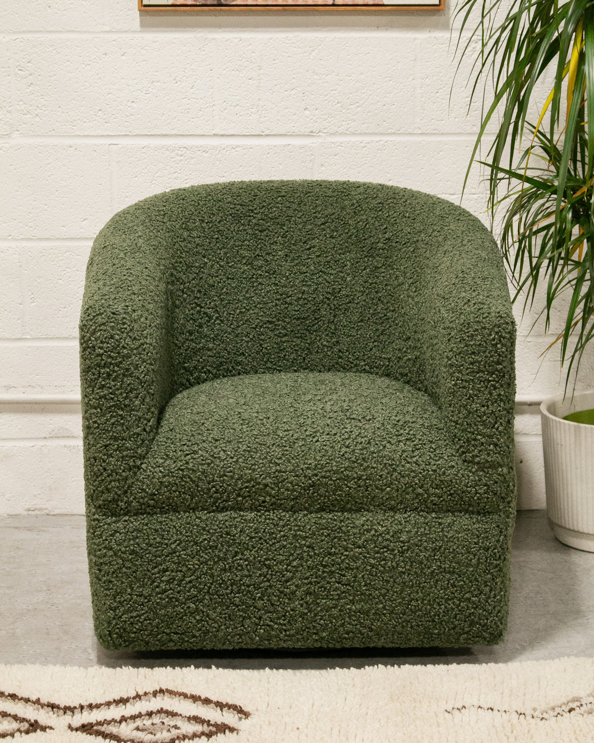 Olive Vintage Swivel Chair