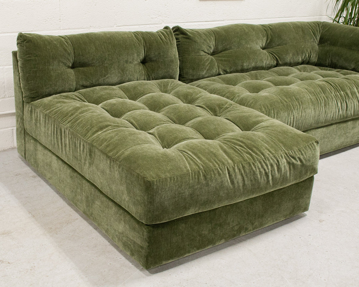 Prima 2 piece with Armless Chaise in Amici Moss